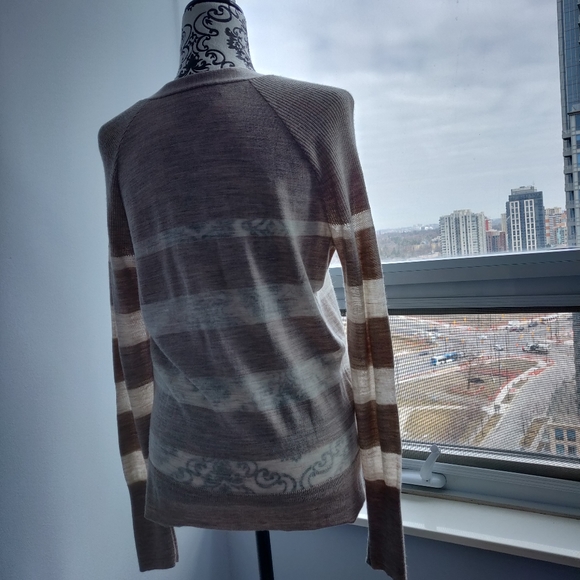 LOFT Stripe Long Casual Spring Cardigan in Brown - Picture 5 of 8
